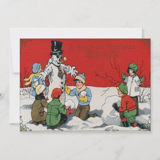 Kinderen Sneeuwman Winter Sneeuw (Voorkant)