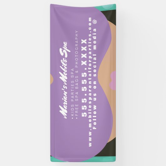 Kinderen Spa Bedrijfsfeest Verhuur Mobiele Bus Spandoek (Verticaal)