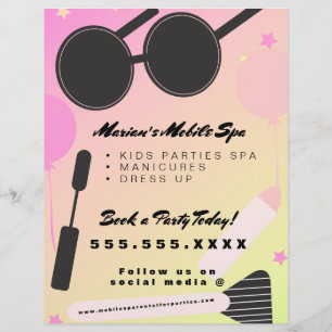 Kinderen Spa Bus Feest Verhuur Gradiënt Flyer