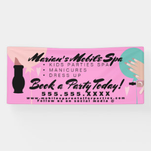 Kinderen Spa Bus Feest Verhuur Roze Spandoek