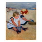 Kinderen spelen op het strand perfect poster (Voorkant)