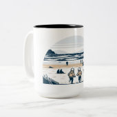 Kinderen spelen - strand mok (Voorkant links)