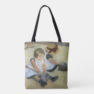 Kinderen spelend op het strand door Mary Cassatt Draagtas