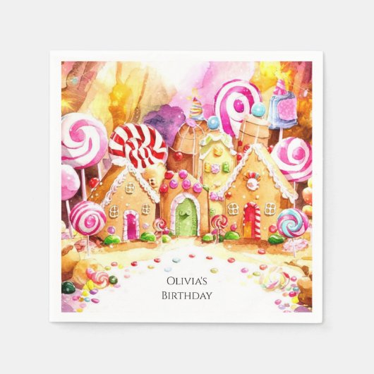 Kinderen Sprinkle Candyland Verjaardag Servet (Voorkant)