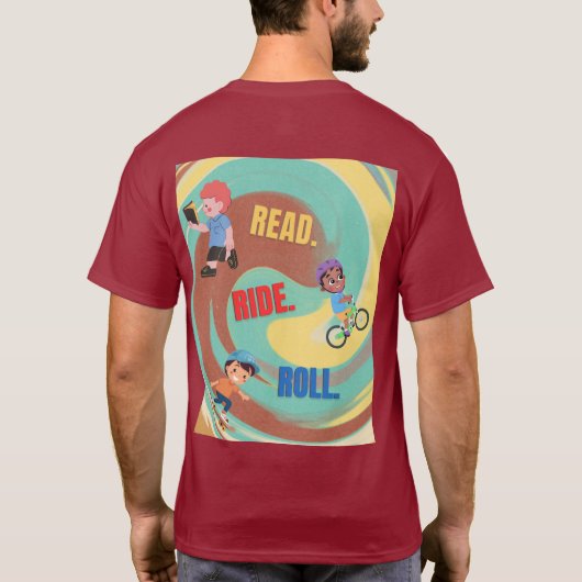 Kinderen T-shirt met kleurrijk design. (Achterkant)