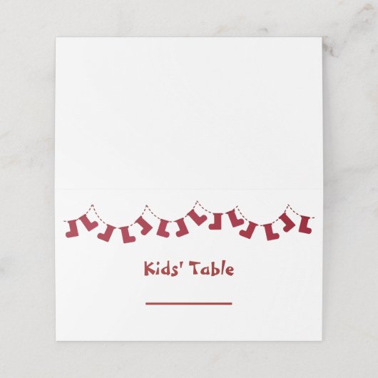 Kinderen Tafel Kerstkaarten Plaats (Buitenkant ongevouwen)