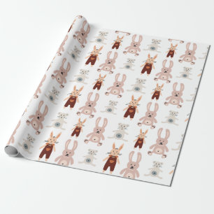 Kinderen Teddy Bear Cat Speelgoed Pattern Wrapping Cadeaupapier
