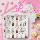 Kinderen Teddybeer Kat Panda Speelgoed Patroon Ver Papieren Bordje (Feest)