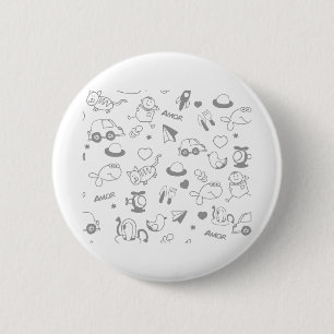 Kinderen tekenen Baby Vissenkastrooster Ronde Button 5,7 Cm