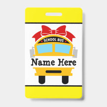 Kinderen terug naar school bus naam badge personal