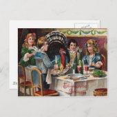 Kinderen Thanksgiving Diner Feestdagenkaart (Voorkant / Achterkant)