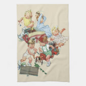  kinderen Toddlers die met brandweerwagens spelen Theedoek (Verticaal)