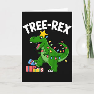 Kinderen Tree-rex Kerstmis Dinosaur T-rex Shirt Pe Kaart