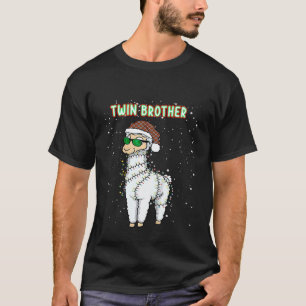 Kinderen Tweeling Broer Lama Liefhebbers Matching T-shirt