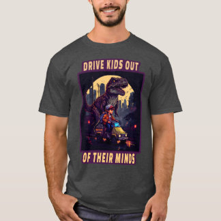 Kinderen uit hun hoofd drijven humor trex puns t-shirt