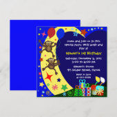 Kinderen uitnodiging op zaterdag: 011 apen (Voorkant / Achterkant)