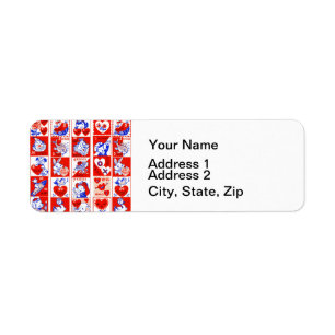 Kinderen Valentijn Greeting Hugs Kisses Red White Etiket