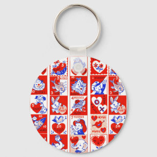Kinderen Valentijn Greeting Hugs Kisses Red White Sleutelhanger