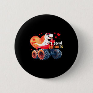 Kinderen Valentijnsdag Monster Truck Trex Ik Steel Ronde Button 5,7 Cm