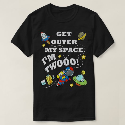 Kinderen van 2 jaar oud Astronauts & Rocket Buiten T-shirt (Design voorkant)