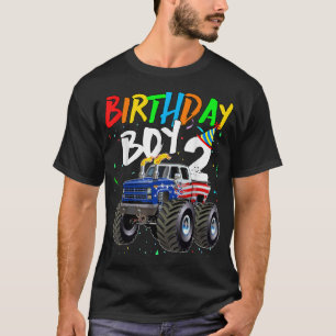 Kinderen van 2 jaar oud Monster Truck Flag 2n T-shirt