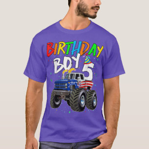 Kinderen van 5 jaar oud Monster Truck Vlag 5 jaar  T-shirt