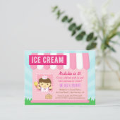 Kinderen van Birthday, Cute Ice crème feestjes Kaart (Staand voorkant)