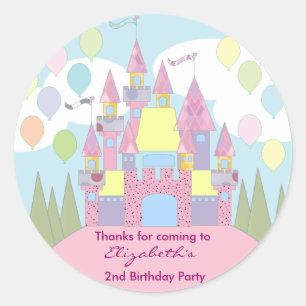 Kinderen van Birthday Dank jullie wel! Castle Ronde Sticker