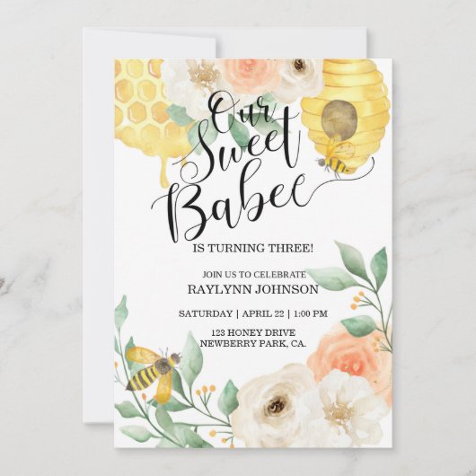 Kinderen van Birthday, honingbijen, bijenthema (Voorkant)