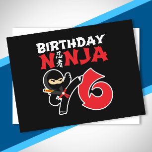 Kinderen van Birthday Ninja - 6 jaar oud partijthe Briefkaart