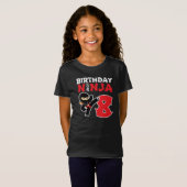 Kinderen van Birthday Ninja - 8 jaar oud partijthe T-shirt (Voorkant volledig)
