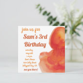 Kinderen van Birthday Ocean Beach Oranje Jellyfish Kaart (Staand voorkant)