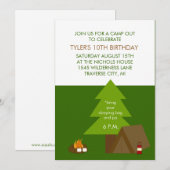Kinderen van Birthday Party Camp out Invitations Kaart (Voorkant / Achterkant)