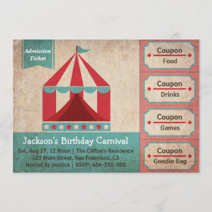 Kinderen van Birthday Party - Carnival Admission T Kaart