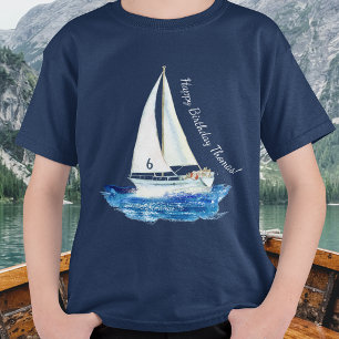 Kinderen van Birthday - Speciaal Zeesailboot T-shirt
