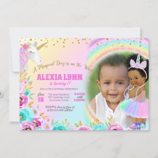 Kinderen van Birthday Unicorn Magische Dag Baby me Kaart