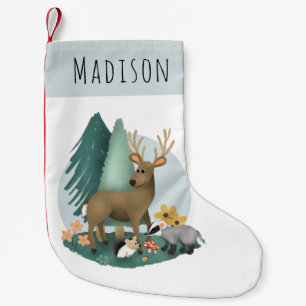 Kinderen van Cute Rustic Woodland Forest Animals Kleine Kerstsok