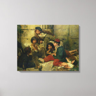 Kinderen van de Straat van Parijs, 1852 Canvas Afdruk