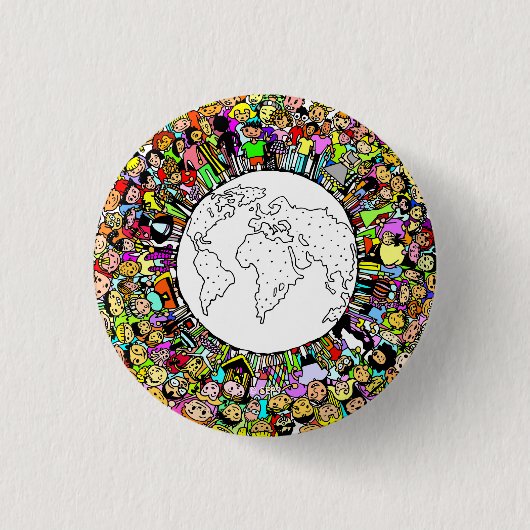 Kinderen van de wereld ronde button 3,2 cm (Voorkant)