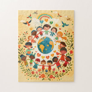 Kinderen van de Wereld — Verscheidenheid en Vrede Legpuzzel