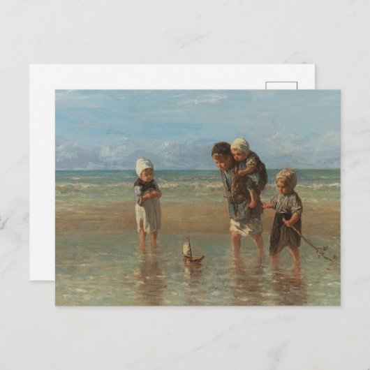 Kinderen van de Zee, Jozef Israels Briefkaart (Voorkant / Achterkant)
