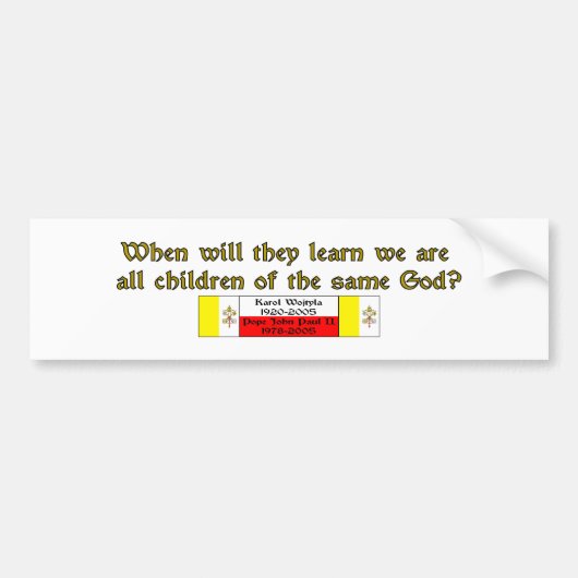 Kinderen van dezelfde God 1 Bumpersticker (Voorkant)