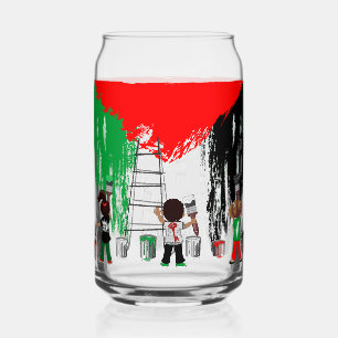 Kinderen van Gaza schilderen Palestijnse vlag Blikvorm Glas