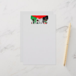 Kinderen van Gaza schilderen Palestijnse vlag Briefpapier