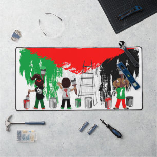 Kinderen van Gaza schilderen Palestijnse vlag  Bureaumat