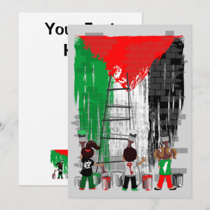 Kinderen van Gaza schilderen Palestijnse vlag Kaart