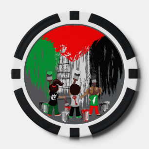Kinderen van Gaza schilderen Palestijnse vlag Poker Chips