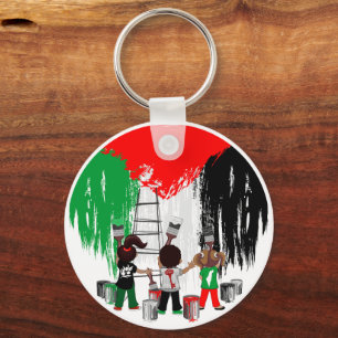 Kinderen van Gaza schilderen Palestijnse vlag Sleutelhanger