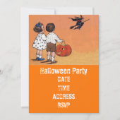  kinderen van het Halloween-feest met heks Kaart (Voorkant)