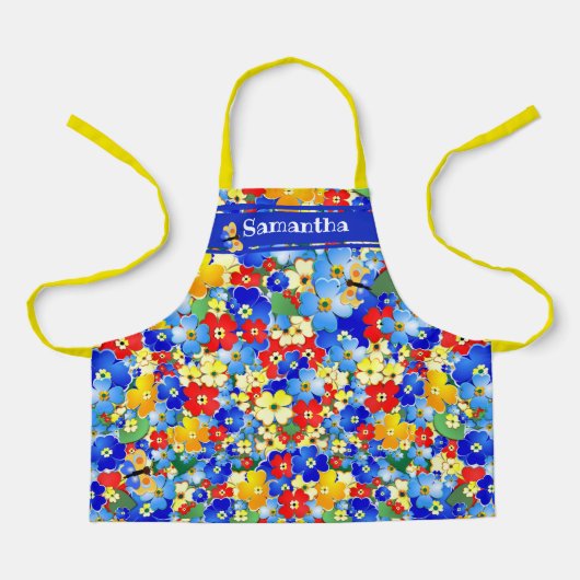 Kinderen van kleurrijke bloemen schort (Voorkant)